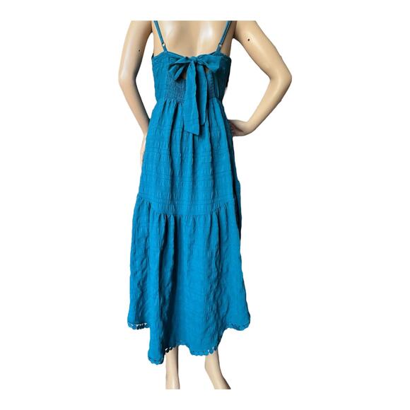 Daisy tiered smocked open back with bow high low dress size medium - Picture 4 of 16